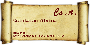 Csintalan Alvina névjegykártya